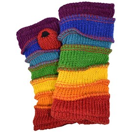 Gheri Women's Warm Woolen Fleece Lined Hand Knitted Mittens Gloves Handwarmers S