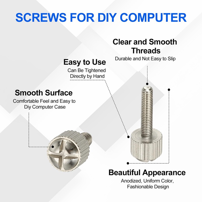 sourcing map 10 Pcs Computer Case Thumb Screws, M3x14 Thread
