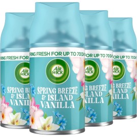 Air Wick Spring Breeze & Island Vanilla Scent Automatic Air Freshener 8.5 Oz 4pk