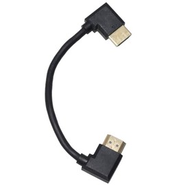 KAUMO HDMI Cable, 0.15m (15cm) Right Angle Terminal (Both Left Facing, Right Angle, Gold Plated) Short HDMI Cable