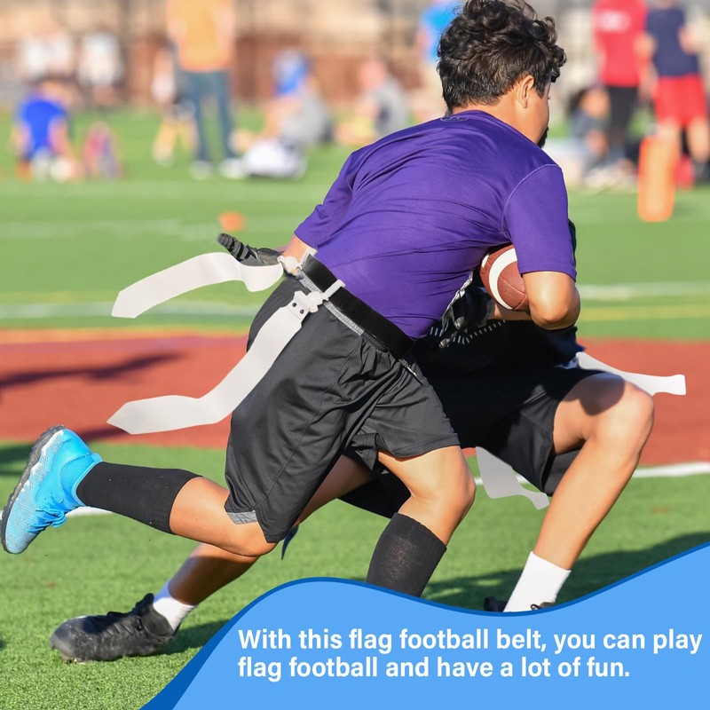 Junkin 6 Players Flag Football Belts and Flags Set Adjustable