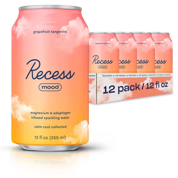 Recess Mood Magnesium Supplement Drink Calming Beverage, 12 Ounce, Pack