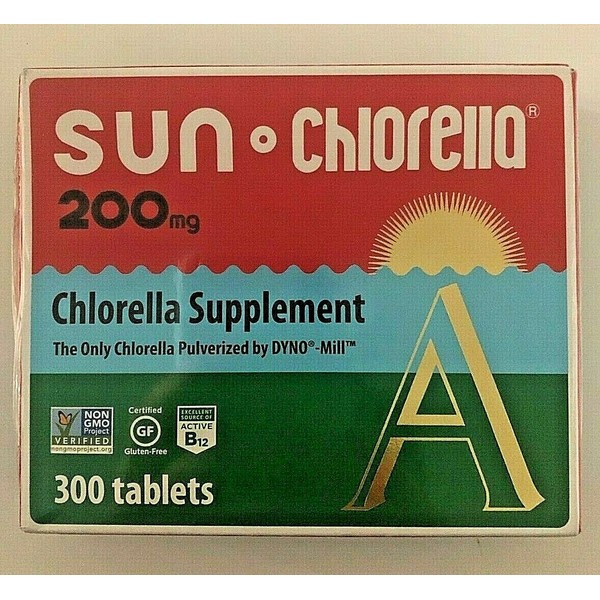 Sun Chlorella: SUPERFOOD NUTRITIONAL SUPPLEMENT, 200Mg, 300 Ct | ACTIVE B12 **