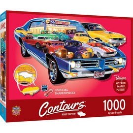 Masterpieces 1000 Piece Jigsaw Puzzle for Adults, Family, Or Kids - Hot Rods Shape - 38.5"x22.6"