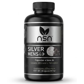 NSN  Silver Mens  Suplemento para hombres 40  Ciruelo Africano, Ginseng, Maca Negra  100 Cápsulas                                                     