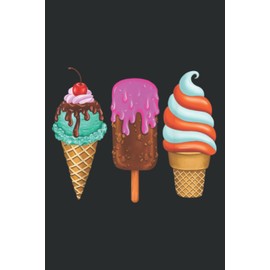 Ice Cream Cone Scoop Popsicle Cherry Summer Vacation Family: Notebook Journal with 6x9 inches, 120 Pages for Planner, Diary, Lined College Ruled Paper