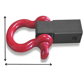 The Big One! MEGA Shackle Bracket (Black) + Lockable PIN (w/ 8-1/2 TON 1 inch Patriot Red MEGA D-Shackle) (Off-Road Recovery)
