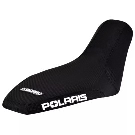 Enjoy Mfg 2004-2006 Polaris Predator 90 Seat Cover ALL BLACK Gripper POLARIS Logo #228B