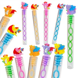 HOZKEAP 24 Pcs Bulk Mini Dragons Bubble Wands for Kids Holiday Party Favors