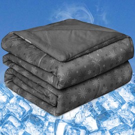 OIGAE Cooling Comforter, Japanese Q-Max 0.45 Double Sided Cooling Blankets for Hot Sleepers & Night Sweats, Lightweight Breathable Summer Blanket for Bed, Travel, Camping, Dark Grey, Queen 90" x 90"