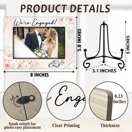 Eronm Engagement Gifts for Couples, Engagement Picture Frame, We Are Engaged Picture Frame, Wedding Picture Frame, Marriage License Frame, Wedding Gifts for Newlyweds, 8 x 6 Inches-A05