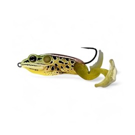 Stride Frog 2 Inch Topwater Lure 3/4Oz Emerald Brown Fishing Lures Bass Jigging Bait Jig Lure Weedless Soft Plastic Swimbait Accessories Freshwater