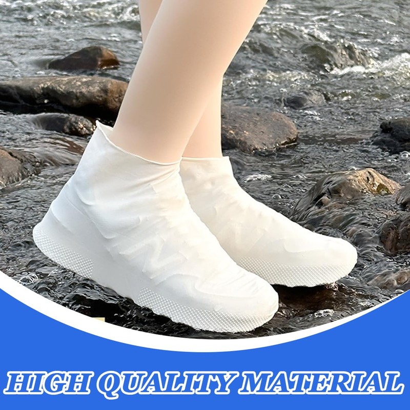VONJUMA 2 Pairs Shoe Covers Waterproof Non-Slip Shoe Covers Reusable