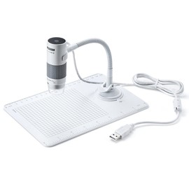 Sanwa Direct 400-CAM056 Microscope, USB Connection, Confirmation and Direct Storage on PC, Up to 250 Times, 2 Megapixels, Compatible with Interval Shooting/Video Shooting