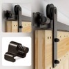 CCJH 5.5FT Sliding Barn Door Hardware Kit, Heavy Duty, Smoothly