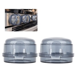Aoveew 2pcs Gas Stove Knob Covers Safety Knob Locks for Gas Stove Protect Your Loved Ones with Confidence (Black Shine)