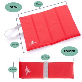 Outdoor World Folding Sit Mat - Thermally Insulated, Waterproof, Moistureproof, Portable Seat Pad - Lightweight Sitting Cushion for Outdoor Camping Park Picnic Hiking Fishing Beach Playground (Red)