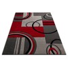 Well Woven Galaxy Waves Grey & Red Geometric Circles Ruby