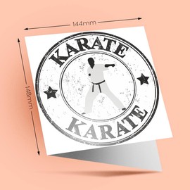 1 x Greeting Card Karate Champion Black Belt Martial Arts - Blank Birthday Celebration Anniversary #4795