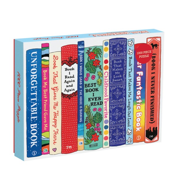 Galison Ideal Bookshelf 1000 Piece Jigsaw Puzzle for Adults and Families, Illustrated Bookshelf Puzzle with Relatable Book Titles (9780735348806)