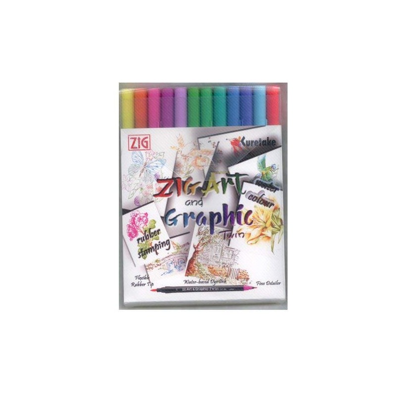 Artemio ZIG Art and Graphic Twin Marker 12 Piece Set