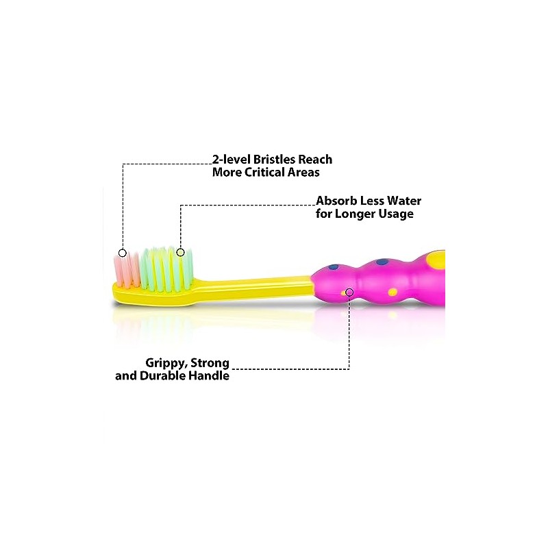 VERSAINSECT brushes 4 Pack, Flossing Bristles Child Sized Brush Heads