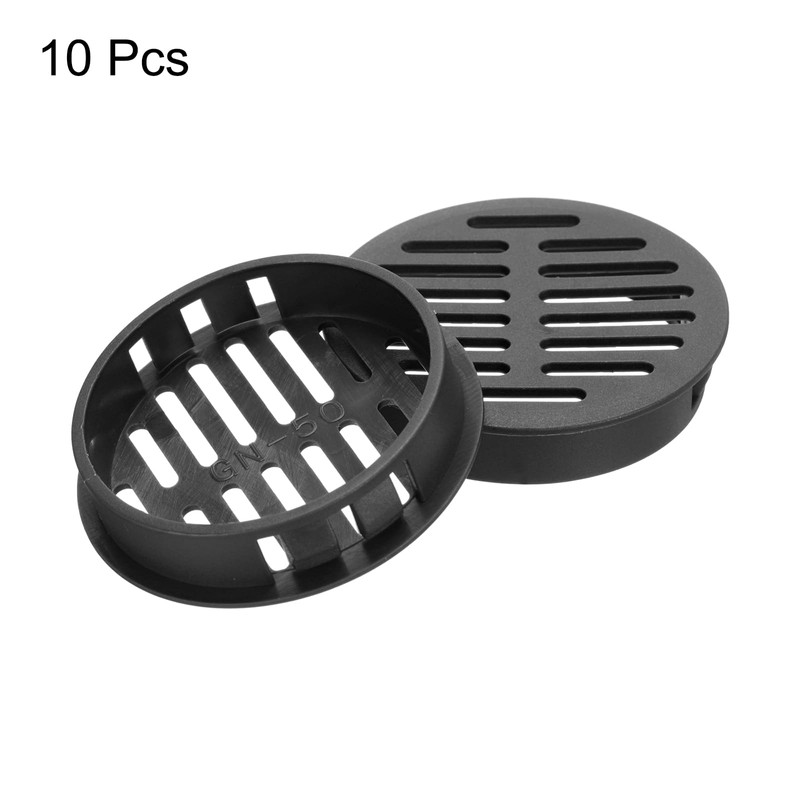 sourcing map 20Pcs 50mm/2in Air Vents Circular Soffit Vents, Black