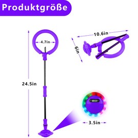PASLFC Children's Flashing Jump Ring with Counter, Timer, Calorie Counter, Swing Wheel with Light Wheel, Flashing Jumping Ball, Foldable Ankle Skip Ball, Jumping Ball and Skipping Rope, Sports Jump