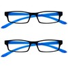 UV Reader Schwarz Leuchtend Blauen Nacken-Lesebrille Wert 2er-Pack Frauen Herren