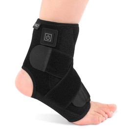 Heating Ankle Brace, Heated Ankle Wrap Foot Heat with 3 Level Temperature Control for Men and Women Running Ankle Sprain Wrap