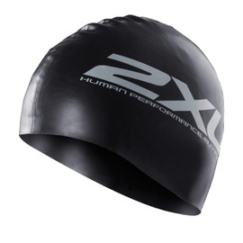 2XU Unisex 2 x U Silikon-Badekappe, Weiß, Einheitsgröße