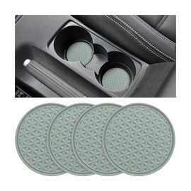 Mandark Car Cup Holder Coasters, 4PCS Silicone Anti-Slip Vehicle Insert Water Bottle Pad, Spill-Proof Automotive Interior Drink Protective Mat Accessories, Universal for SUV, Sedan, Truck (Gray)