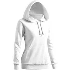 CLOVERY Women's Casual Basic Long Sleeve Hoodie White XX-Large (fits like US X-Large Plus)