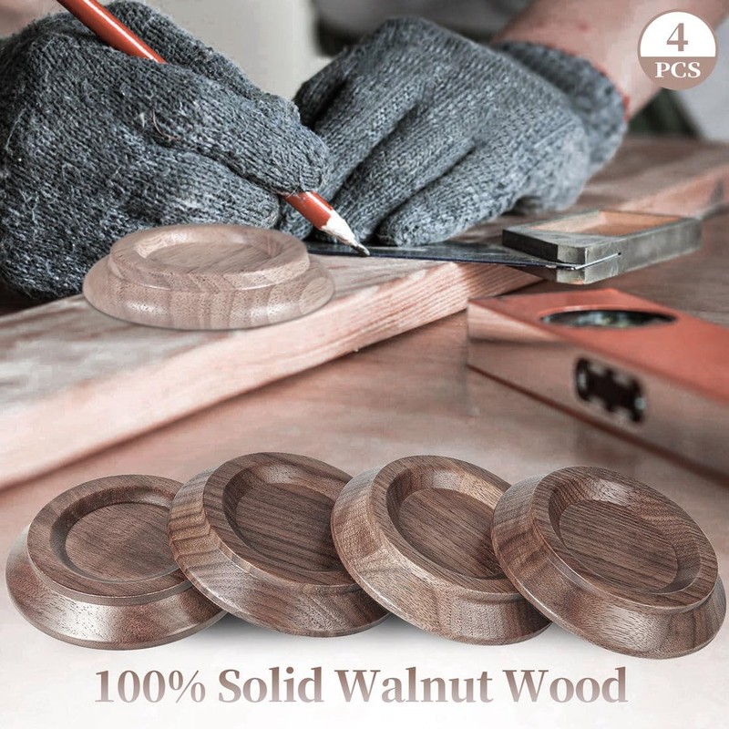 Piano Caster Cups Black Walnut Wood Caster Cups Coasters for