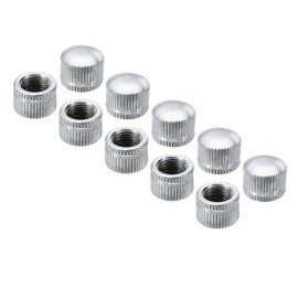 PATIKIL M10 x 1 Hex Nut, Pack of 30 Fine Thread Cap Nuts Screw Knob Cap Screw-in Nut Cover Female Thread Knurled Decorative Fittings Lights, Silver Tone