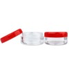 (Quantity: 25 Pieces) Beauticom 5G/5ML Round Clear Jars with RED