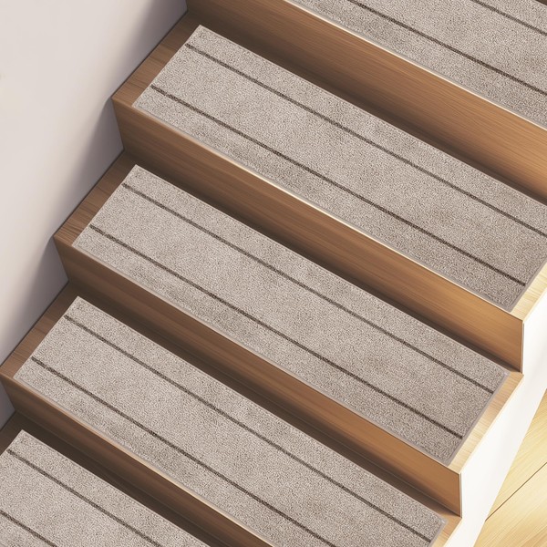 DOMUSTEX Self-Adhesive Non Slip Carpet Stair Treads 8"x 30" (15
