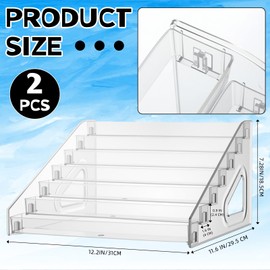 AceOrbit 2 Pack Clear Paint Organizer 7 Layers Acrylic Paint Organizer 12.2 x 11.6 x 7.3 Inches Storage Rack Craft Rack Miniature Holder for Bottles
