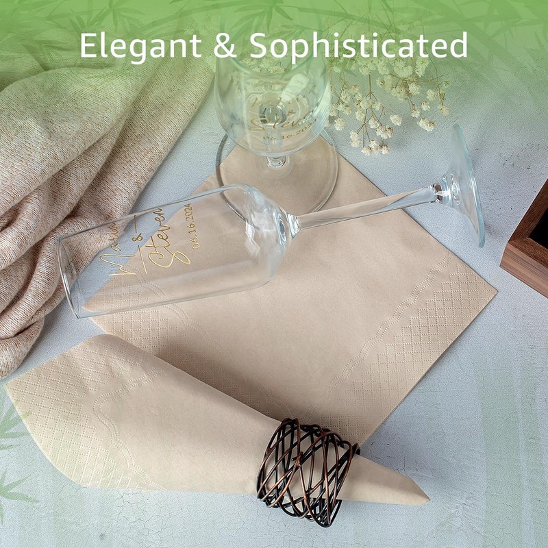 Everyday 100% Bamboo Compostable Napkins Disposable 250-Pack | Table Napkins