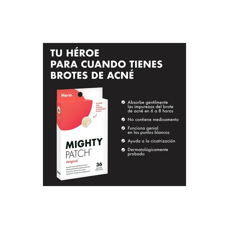 P-Parches Faciales Para Acné x36 Piezas Hero Cosmetics