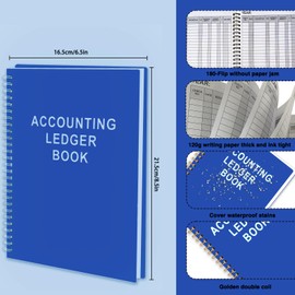 Checkbook Register - Check Register Book for Personal or Business, 8.5" × 6.5", Blank Ledger Transaction Register for for Check Book, Thick Paper, Twin-Wire Binding, Lined Notes Pages