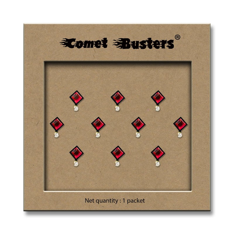 Comet Busters Beautiful Square Red Stone Bindi