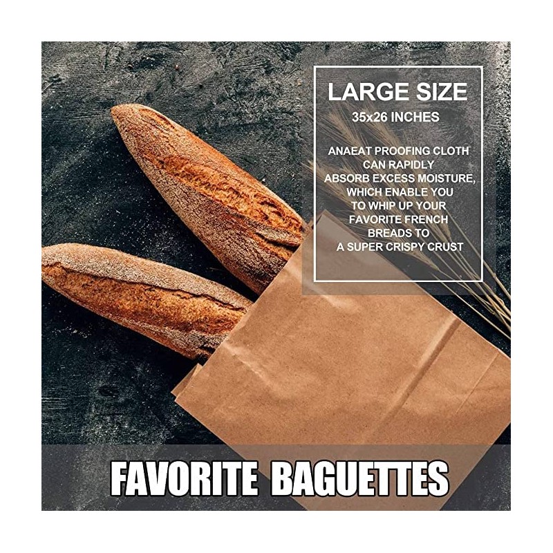 ANCLLO Pack of 2 Linen Cloth Bread Baking Thick Linen