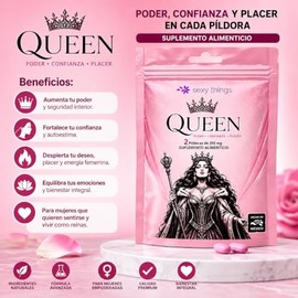 Sexy Things Queen Suplemento Alimenticio para Mujer Bienestar Intimo Confianza Femenina Energia Vitalidad Conexion y Bienestar Personal 2 Capsulas 350