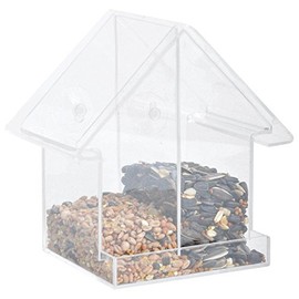 Fallen Fruits Ltd FB372 ACRYLIC COMBI WINDOW FEEDER HOUSE Bird, Clear, 33.0 cm*10.0 cm*14.7 cm