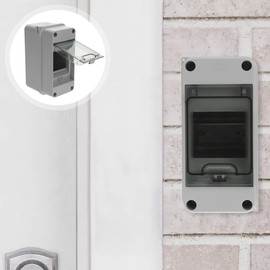 2 Way Circuit Breaker Box, IP65 Waterproof Distribution Protection Box with Din Rail Abs Plastic Breaker cover for Indoor Outdoor Wall