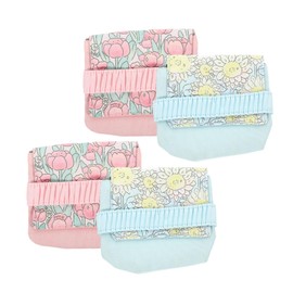 OATIPHO 4Pcs Decorative Period Bag Washable Tampon Pouch for Portable Storage for Sanitary Napkins and Small Essentials Reusable and Stylish Design Pink Tulip Sunflower