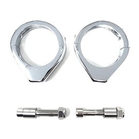 Alchemy Parts Motorcycle Metal Fork Clamps for Indicators for 39mm Diameter Forks | CHROME Turn Signal Holders for Roadsters, Café Racers and Choppers, Bobbers and Custom Project Motorbikes