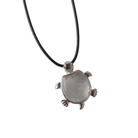 JOYA GIFT Silver Plated Sea Turtle Necklace Crystal Tortoise Chain Necklaces Pendant Women Beach Jewelry