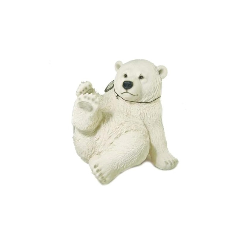 Vivid Arts Polar Bear Sitting Real Life Resin Ornament